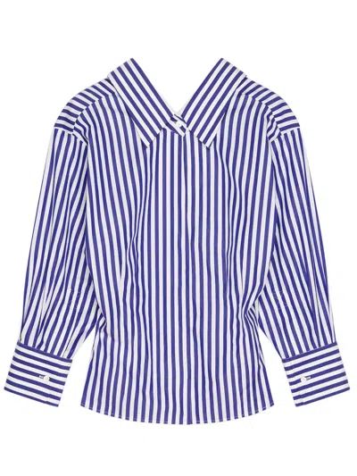 Givenchy Long-sleeved Striped Cotton Poplin Shirt - Size 36 In Blue
