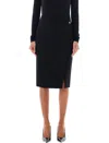 Givenchy Wool Skirt With 4g Detail Skirts Black In Black