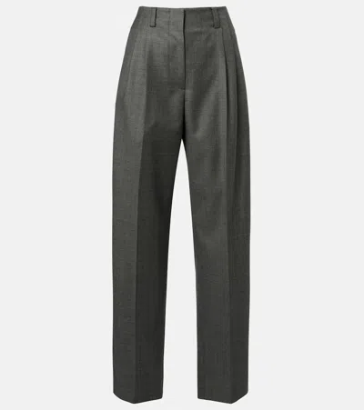 Givenchy Low-rise Wool Wide-leg Pants In Gray