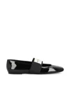Givenchy Women Patent Leather Ballerinas With Maxi Logo Label In Black