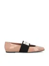 Givenchy Sliced Square Ballerinas In Patent Leather In Pink