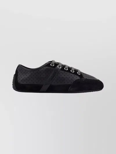 GIVENCHY LOW-TOP LEATHER AND SUEDE ATHLETIC SHOES