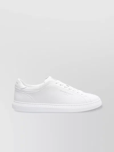 Givenchy Low Top Leather Sneakers With Perforated Detailing In White