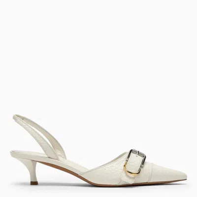 Givenchy Voyou Leather Slingback Pumps In Gray