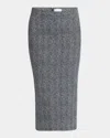 Givenchy Low-waist Kick-back Herringbone Skirt In Black