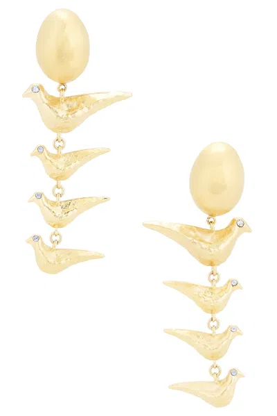 Givenchy Lucky Charms Golden Pendant Earrings In Yellow