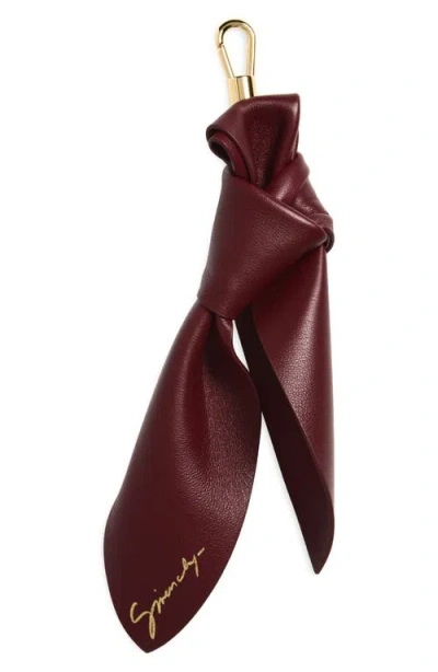 Givenchy Lucky Charms Leather Bow Bag Charm In Burgundy