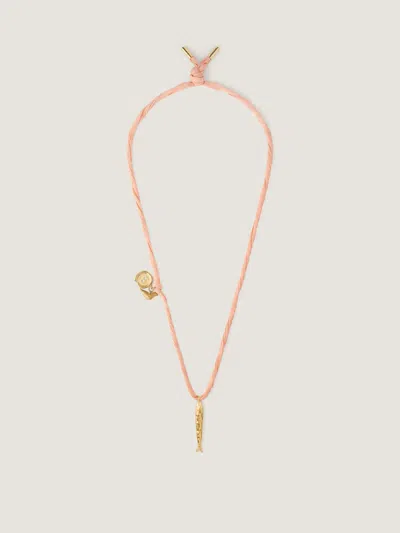 Givenchy Lucky Charms Necklace In Silk And Metal In Red