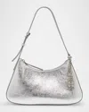Givenchy Lucky Small Lock Shoulder Bag In Metallic Leather In Light Silvery