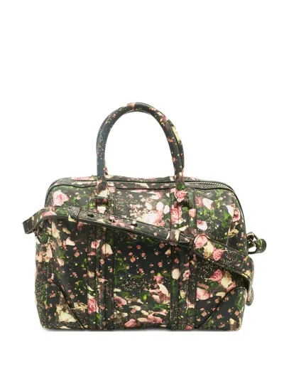 Pre-owned Givenchy Lucrezia Floral Tote Bag In Black