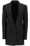 Givenchy Lame' Pinstriped Wool-blend Blazer In Black