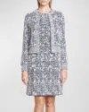 Givenchy Cardigan In 4g Tweed With 4g Detail In Navy