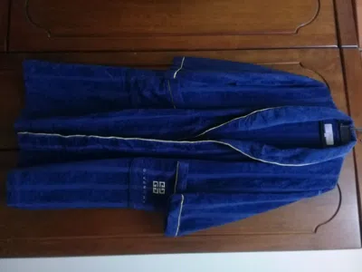 Pre-owned Givenchy Luxury Blue & Gold Robe In Navy Blue