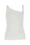 Givenchy White One-shoulder Top With 4g Chain In Stretch Cotton Woman