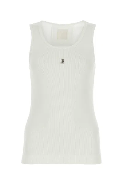 GIVENCHY GIVENCHY WHITE STRETCH COTTON TANK TOP