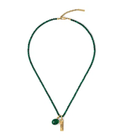 Givenchy Malachite  Tape Necklace In Gold