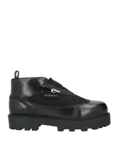 GIVENCHY GIVENCHY MAN ANKLE BOOTS BLACK SIZE 9 CALFSKIN, TEXTILE FIBERS