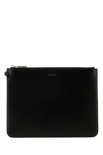 GIVENCHY GIVENCHY MAN BLACK LEATHER CLUTCH