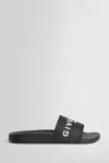 Givenchy Black Flat Slides With Logo In Polyurethane Man In Black