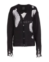 Givenchy Man Cardigan Black Size Xl Cotton, Wool, Polyamide In Black
