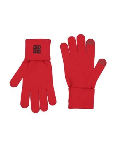 Givenchy Man Gloves Red Size Onesize Wool