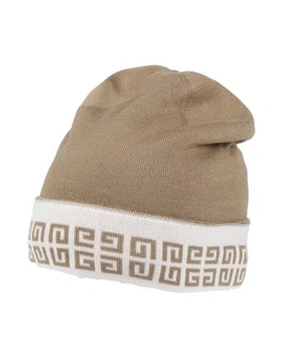 Givenchy Man Hat Khaki Size Onesize Wool, Silk In Sand