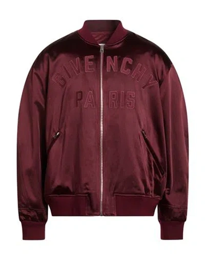 Givenchy Man Jacket Brick Size 42 Cotton, Acetate In Burgundy