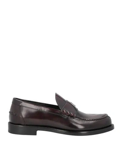 Givenchy Man Loafers Burgundy Size 8 Leather In Red