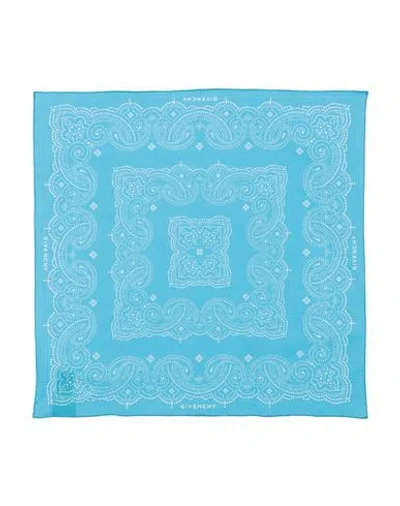 Givenchy Man Scarf Azure Size - Cotton In Blue