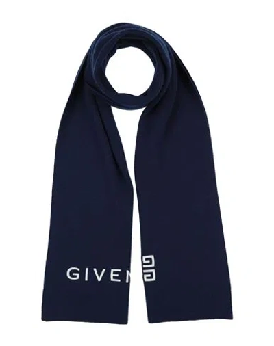 Givenchy Man Scarf Blue Size - Wool, Cashmere