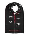 Givenchy Man Scarf Charcoal Size - Wool, Virgin Wool, Silk In Gray