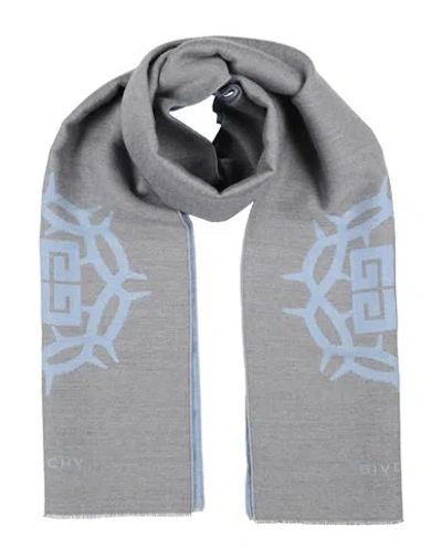 Givenchy Man Scarf Grey Size - Wool, Virgin Wool, Silk In Gray