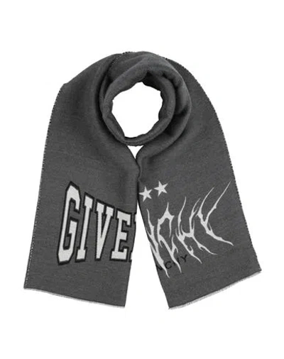 Givenchy Man Scarf Grey Size - Wool, Virgin Wool, Silk In Gray