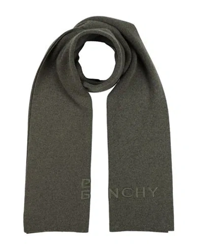 Givenchy Man Scarf Military Green Size - Wool, Cashmere In Gray