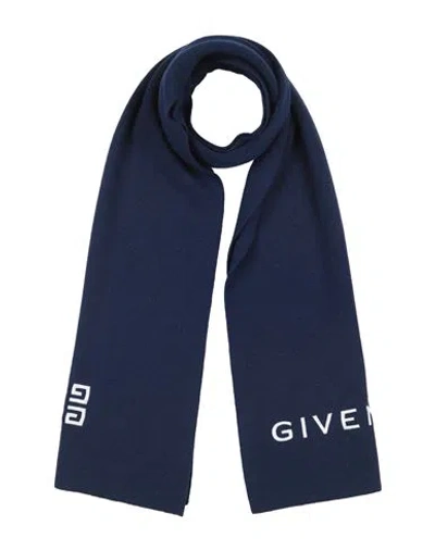 Givenchy Man Scarf Navy Size - Wool, Cashmere In Blue