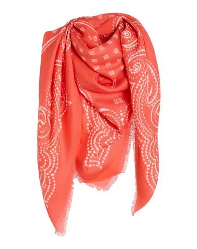 Givenchy Man Scarf Orange Size - Modal, Cashmere In Red