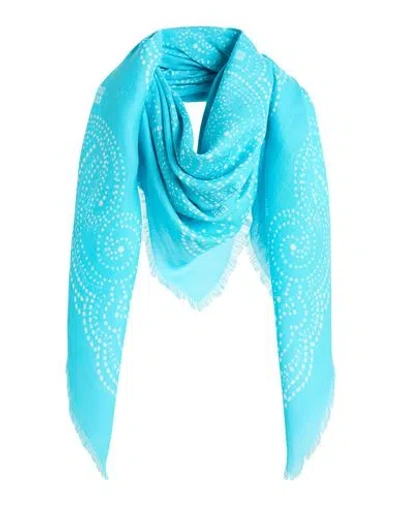 Givenchy Man Scarf Turquoise Size - Modal, Cashmere In Blue