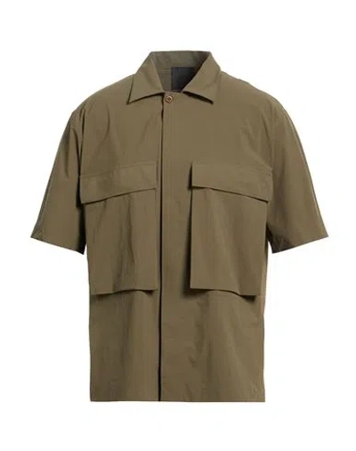 Givenchy Man Shirt Military Green Size 16 Recycled Polyamide, Elastane