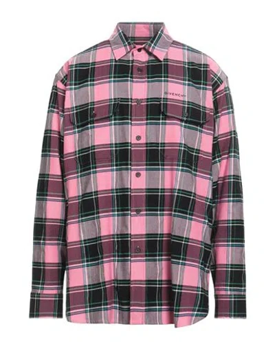 Givenchy Multicolour Pink Cotton And Virgin Wool Blend Check Shirt In Multi Pink