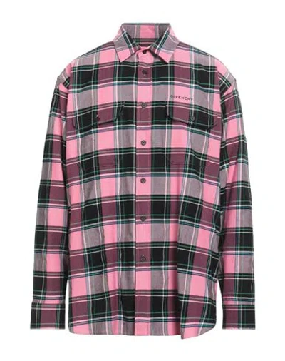 Givenchy Man Shirt Pink Size 16 Wool, Cotton