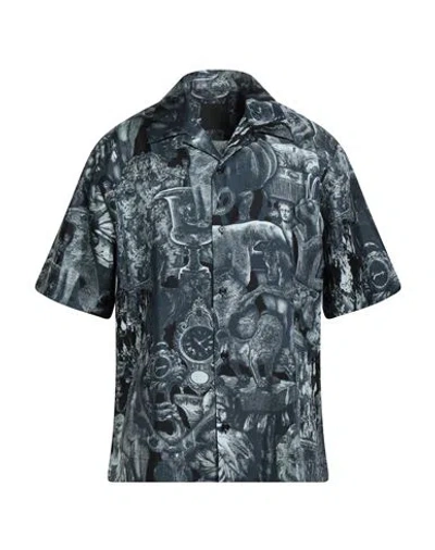 Givenchy Man Shirt Slate Blue Size 16 Silk