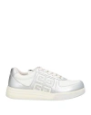 Givenchy White & Silver G4 Sneakers In Silver