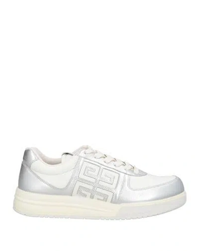 Givenchy Man Sneakers White Size 9 Calfskin In Silver