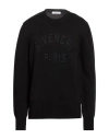 Givenchy Black Crew Neck Sweater With Logo Lettering On The Front In Cotton Man In Blue