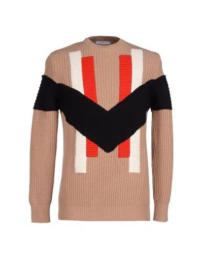 Givenchy Man Sweater Sand Size S Wool, Cashmere In Brown
