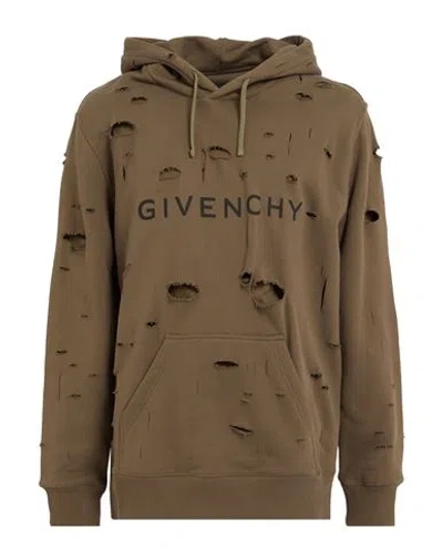 Givenchy Man Sweatshirt Military Green Size Xxl Cotton In Brown