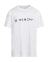 Givenchy White Crewneck T-shirt With Logo Print In Cotton Man