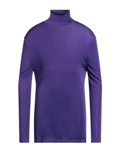 Givenchy Man Turtleneck Purple Size M Viscose, Wool, Polyamide, Elastane