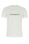 Givenchy White Crewneck T-shirt With Logo Print In Cotton Man In Black
