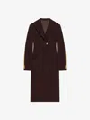 Givenchy Womens Notch-lapel Two-slip-pockets Regular-fit Wool Coat Russet Brown In Brown